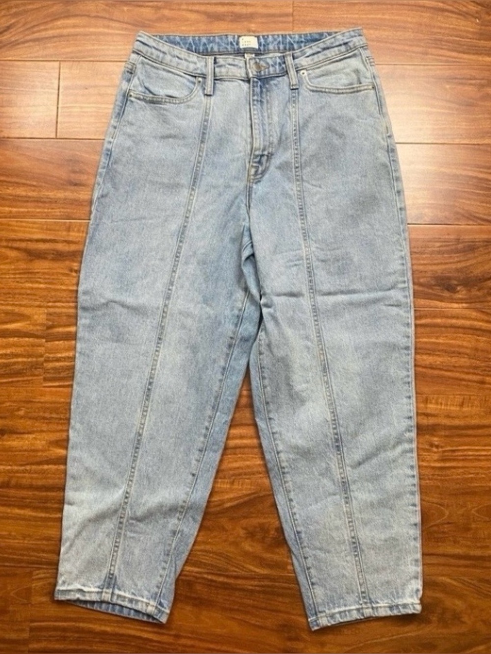 a new day Womens Light Blue High Waist Barrel Relaxed Ankle Jeans Size 10 Casual